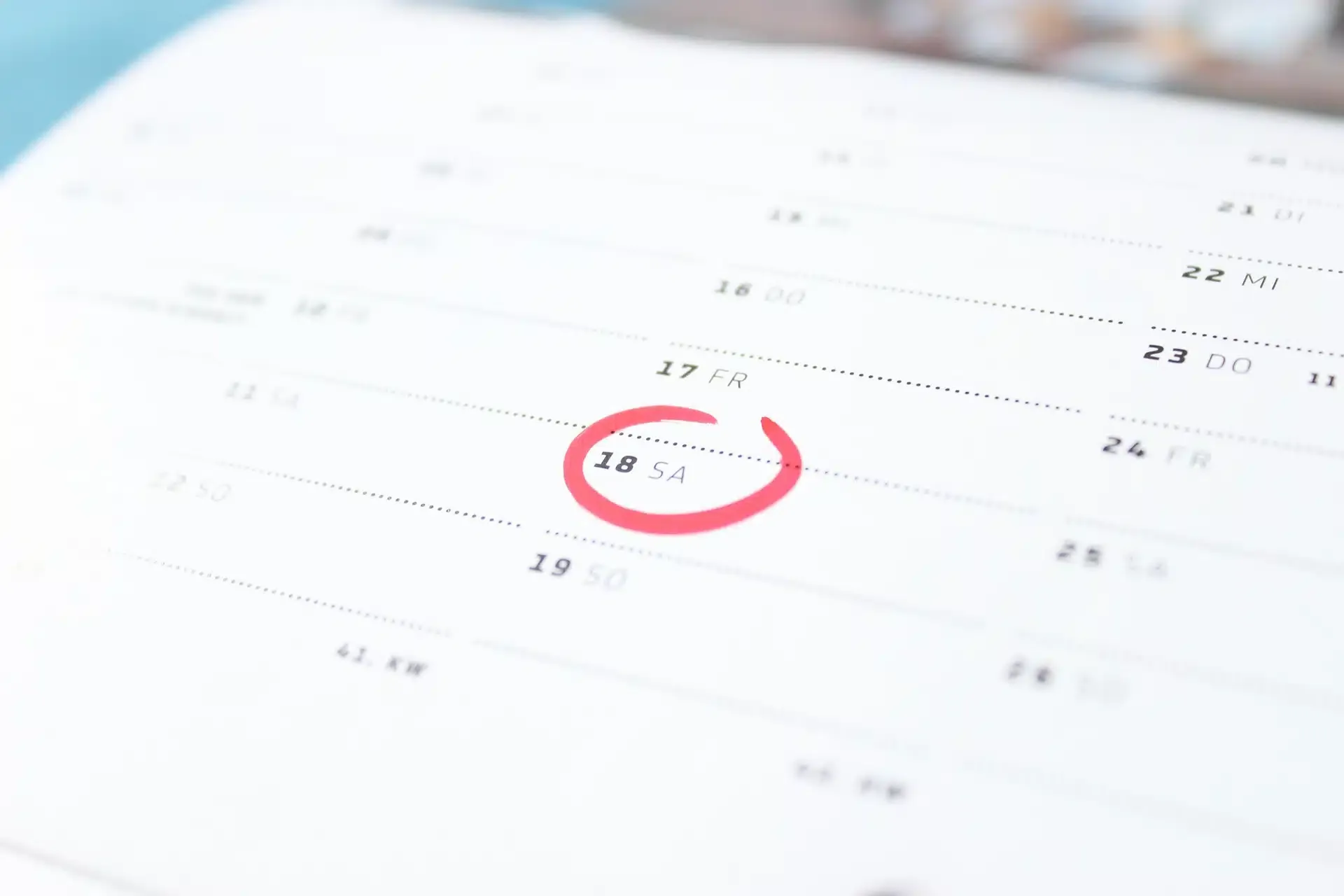 Urlaubsplanung Kalender